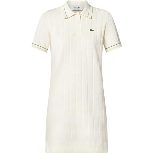 Lacoste abito corto stile polo - bianco