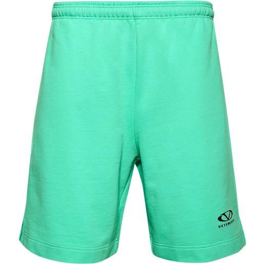 VETEMENTS shorts sportivi con logo oval - verde