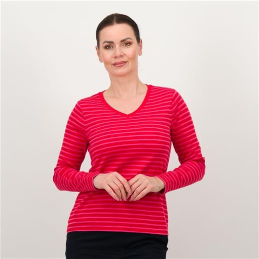 Isaac Mizrahi Live! maglia maniche lunghe fantasia a righe con scollo a v