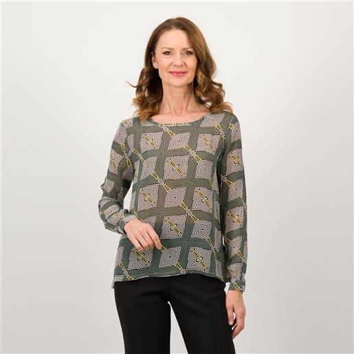 Officina della Moda blusa in georgette di viscosa fantasia optical