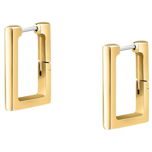 Morellato orecchini donna in acciaio dorato, collezione creole, forma rettangolare - saup13