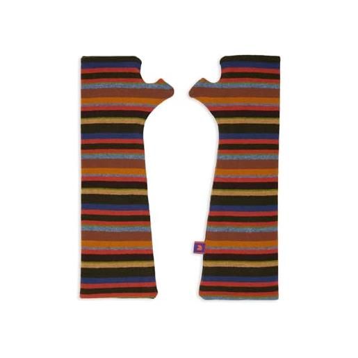 Gallo guanto senza dita donna pile verde righe multicolor