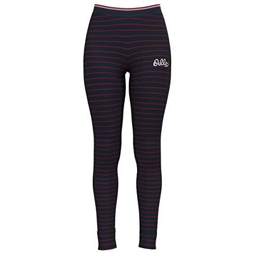 Odlo donna pantaloni lunghi funzionali con stampa a righe active warm originals eco
