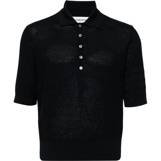 Thom Browne polo con cuciture - blu