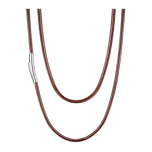 OIDEA Collana Per Coppia Lovers Collana In Acciaio Inox Pendente Anello Forever Love&amp;Eternal Love Mosaico Strass Regalo Per Amante Argento Oro(1 Coppia