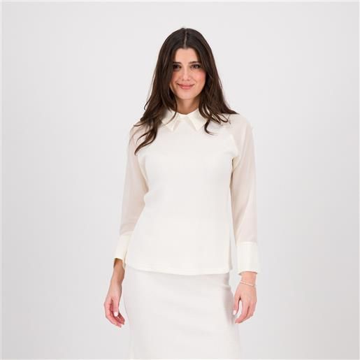 SottoMarino blusa in maglia con maniche 7/8 in georgette