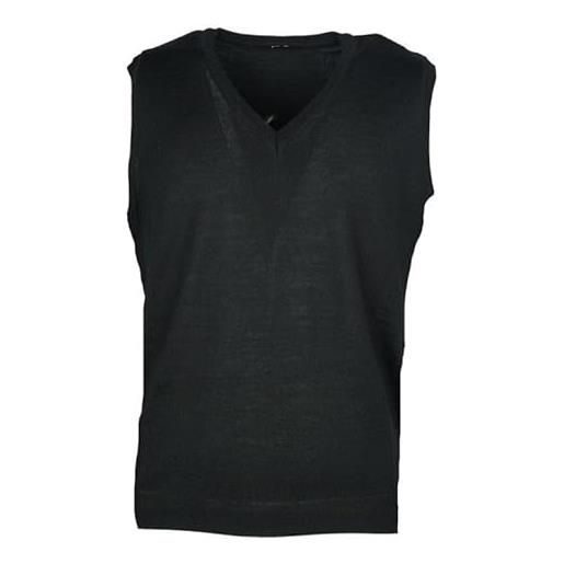 DIDYUGO gilet maglione uomo smanicato scollo v senza maniche taglie forti 3x 4x 5x 6x 7x 8x (6xl - nero)