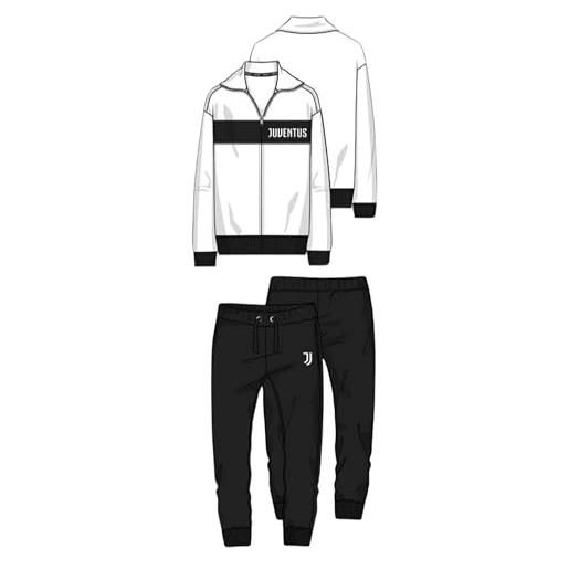hermet pigiama juventus lungo nero bianco ragazzo bambino ufficiale homewear felpa con zip e pantalone lungo 2085 tuta cotone (it, età, 16 anni, regular, bianco)