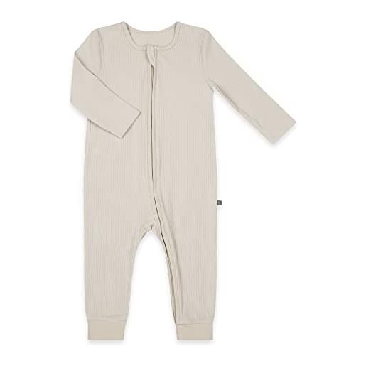 emma & noah pigiama per neonati, morbido e traspirante, certificato oeko-tex, a maniche lunghe, con chiusura lampo, per ragazzi e ragazze, senza piedi, essential blu, 86