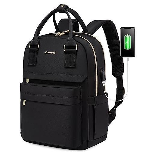 LOVEVOOK zaino da donna, per laptop, per la scuola, per ragazze e ragazzi, a-nero. , 14 pollici, zainetto