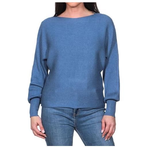 ONLY onladaline l/s-maglia a maniche corte maglione lavorato, coronet blue/dettagli: mélange, xl donna