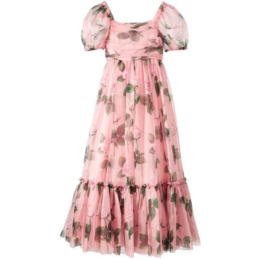 Dolce&Gabbana Kids abito dg in organza di misto seta con stampa
