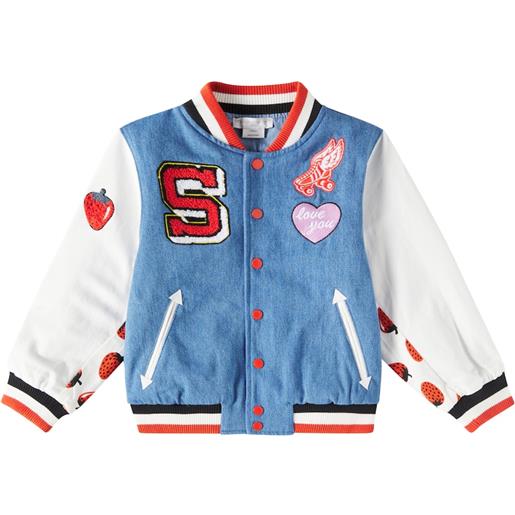 Stella McCartney Kids giacca varsity di jeans con logo