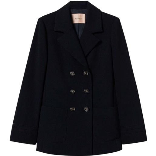 TWINSET giacca doppiopetto con ricamo - blu