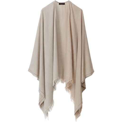 Fabiana Filippi mantella con orlo sfrangiato - toni neutri