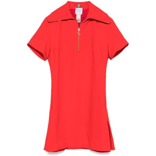 Patou abito corto in crêpe - rosso