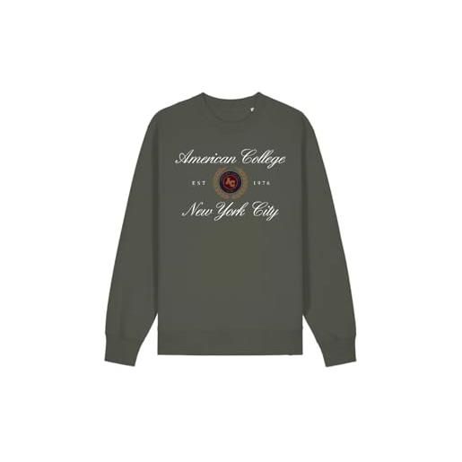 AMERICAN COLLEGE USA, set di 2 pezzi, uomo, donna, felpa e pantaloni, sweat shirt, pant, felpa, maglione, pantaloni, sportivi, lotto di 2, unisex, modello acs25set2 kaki xxl