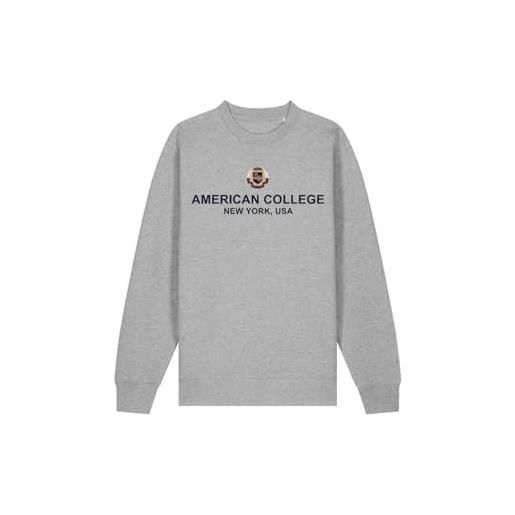 AMERICAN COLLEGE USA, set di 2 pezzi, uomo, donna, felpa e pantaloni, sweat shirt, pant, felpa, maglione, pantaloni, sportivi, lotto di 2, unisex, modello acs25set1 grey m