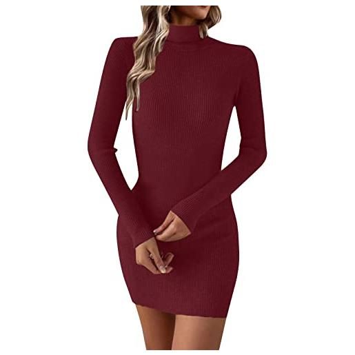 Cocila abiti da cerimonia donna xs vestiti collo alto estivi vestiti anni 50 curvy abito estivo cotone donna abito carnevale donna dama 700 offerte del giorno lampo prime (red, l)