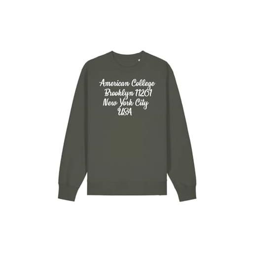 AMERICAN COLLEGE USA, set di 2 pezzi, uomo, donna, felpa e pantaloni, sweat shirt, pant, felpa, maglione, pantaloni, sportivi, lotto di 2, unisex, modello acs25set4 kaki m