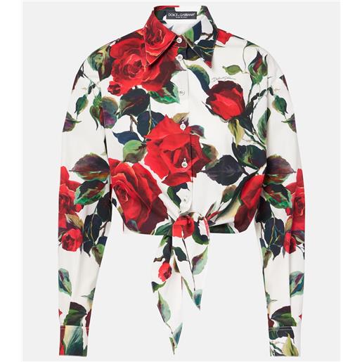 Dolce&Gabbana camicia in cotone con stampa floreale
