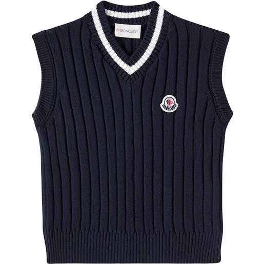 Moncler Enfant gilet in cotone a trecce
