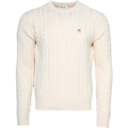 Fila maglione intrecciato girocollo - bianco