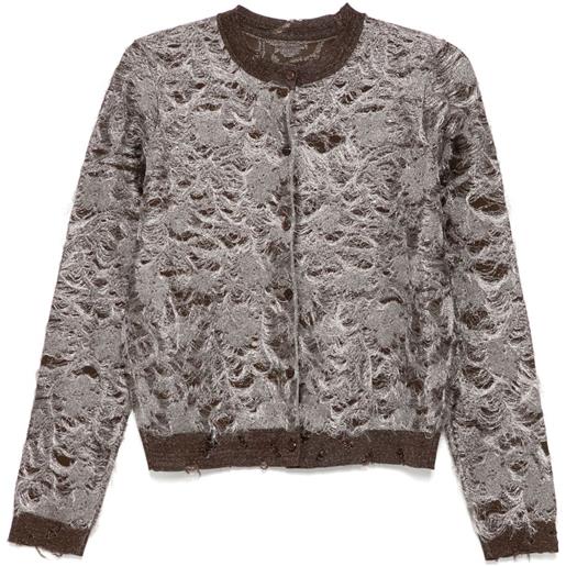 JNBY cardigan con scollo rotondo - marrone