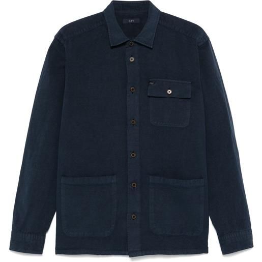 Fay giacca-camicia con bottoni - blu