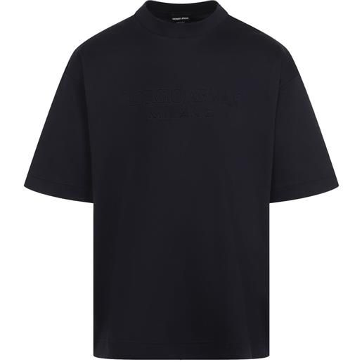 Giorgio Armani t-shirt con logo goffrato - nero