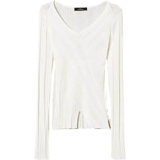 TWINSET maglia a coste con spacco