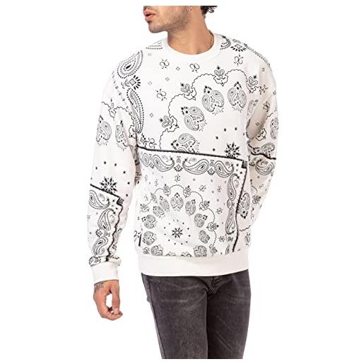 RED BRIDGE felpa da uomo maglia a manica lunga paisley bianco xl