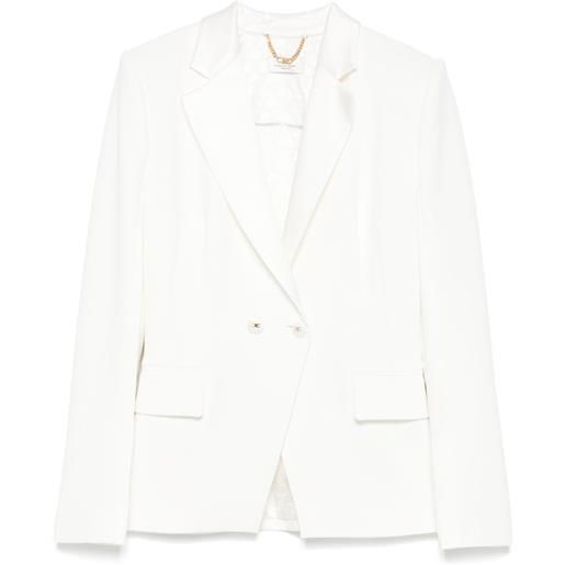 Elisabetta Franchi blazer in crêpe con revers in raso - bianco