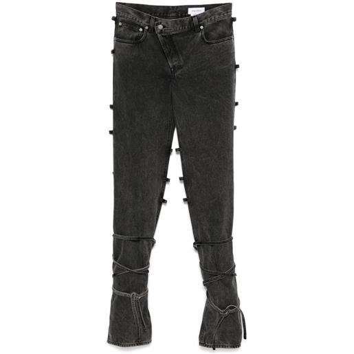 Alexander McQueen jeans con nodo - nero
