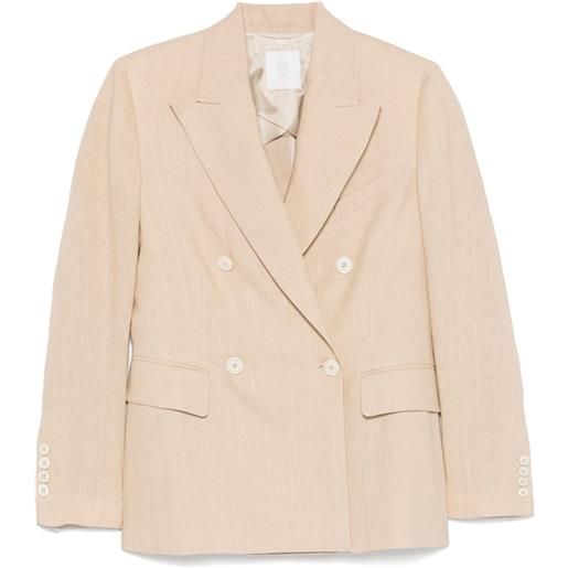 Eleventy blazer in lino - toni neutri