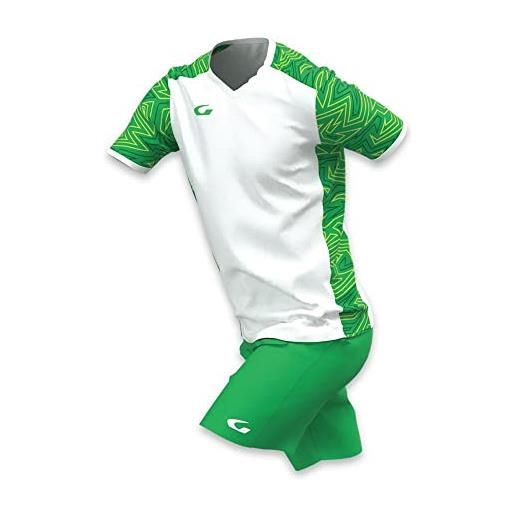 GEMS am01-0331 kit laos kit da calcio unisex - adulto bianco/verde foresta xs