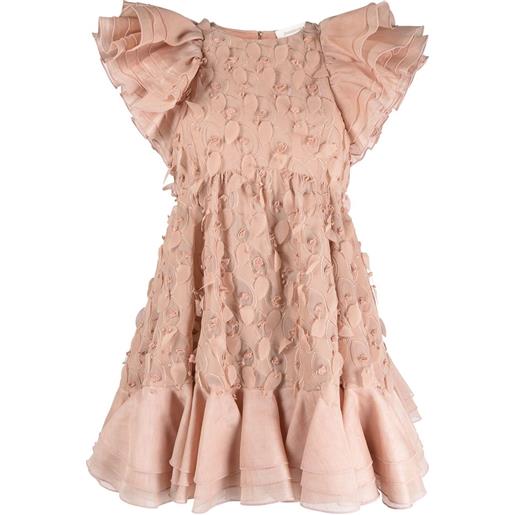 ZIMMERMANN abito corto dancer con ruches - rosa