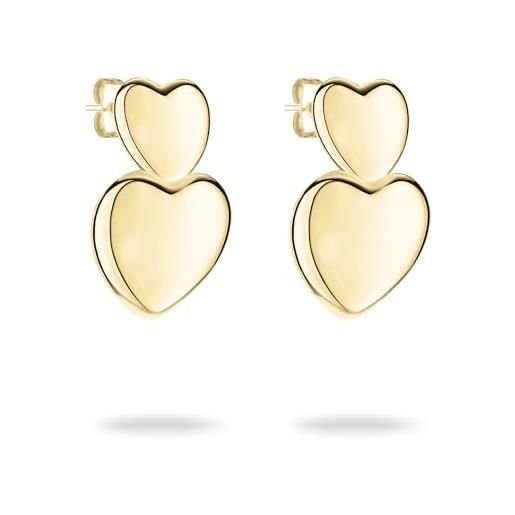 ORECCHINI DONNA ARGENTO 925 CUORE EGO ITALIANO,FORMA A CUORE CON ZIRCONI BIANCHI