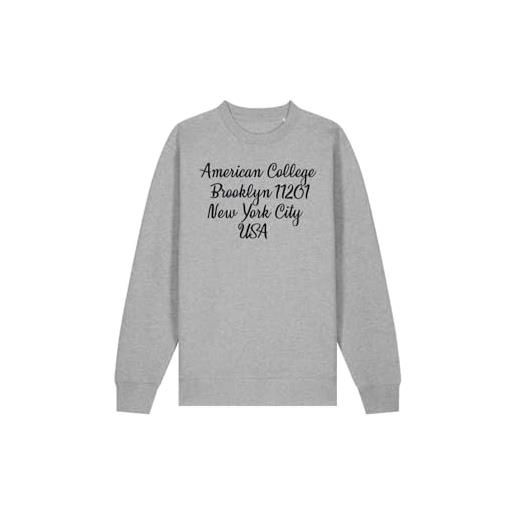 AMERICAN COLLEGE USA, set di 2 pezzi, uomo, donna, felpa e pantaloni, sweat shirt, pant, felpa, maglione, pantaloni, sportivi, lotto di 2, unisex, modello acs25set4 grey l