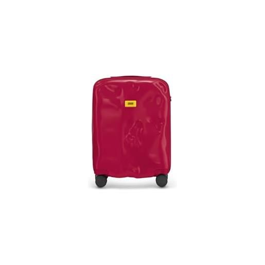 CRASH BAGGAGE icon cabin | trolley rigido bagaglio a mano (55x40x22 cm) design italiano 35 l capacità 4 ruote girevoli 100% in policarbonato chiusura a combinazione ruby red (s)