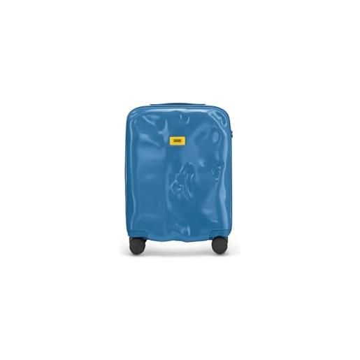 CRASH BAGGAGE icon cabin | trolley rigido bagaglio a mano (55x40x22 cm) design italiano 35 l capacità 4 ruote girevoli 100% in policarbonato chiusura a combinazione petrol blue (s)