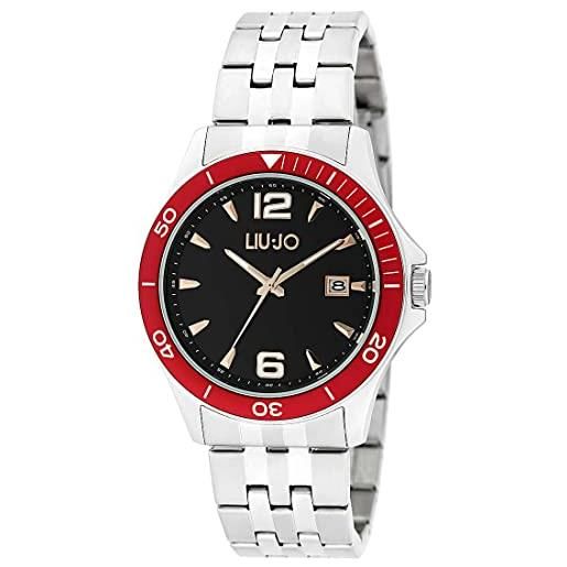 Liu Jo Jeans liujo orologio uomo solo tempo cassa acciaio 42mm ghiera rossa quadrante nero - tlj1405