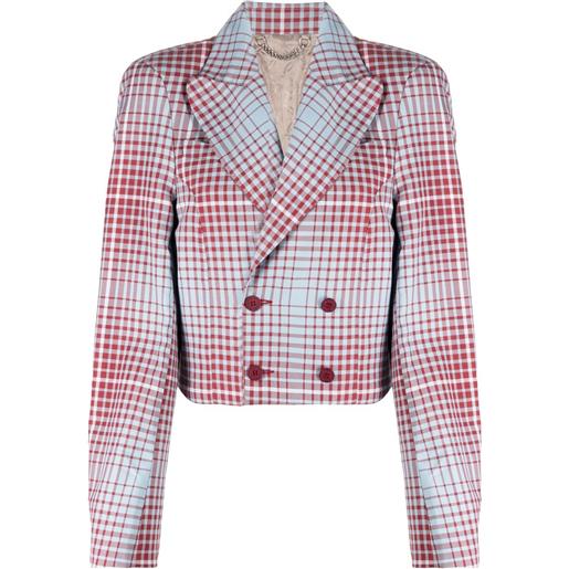 Charles Jeffrey Loverboy blazer crop doppiopetto - blu