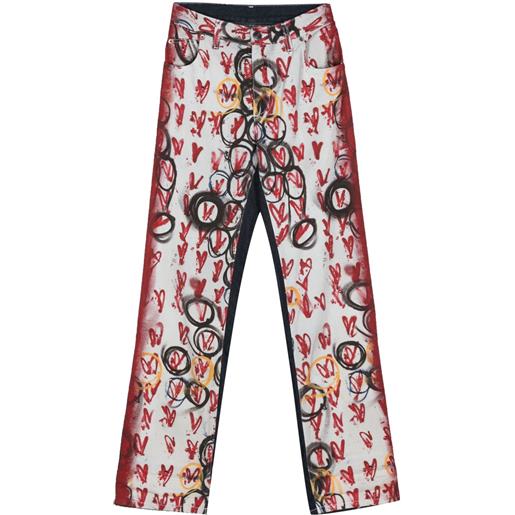 Charles Jeffrey Loverboy jeans exclusive painted art - blu