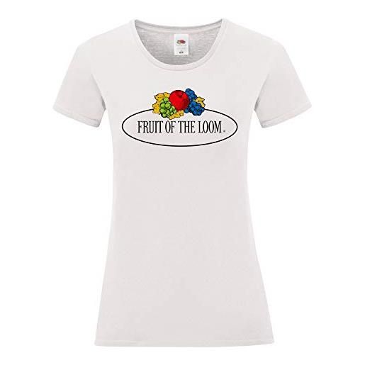 Fruit of the Loom fotl vintage ladies tee (lrg logo) - white - m