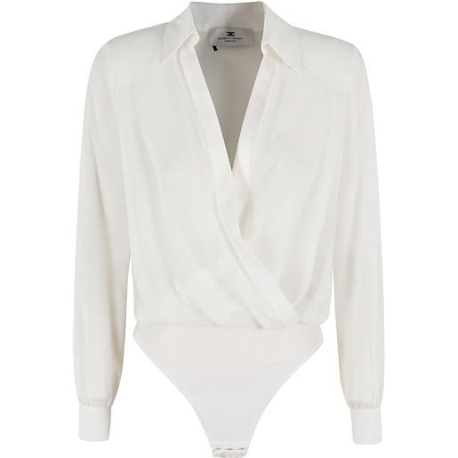 Elisabetta Franchi body drappeggiato - bianco