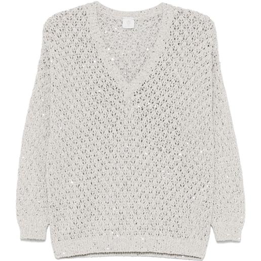 Eleventy maglione traforato - grigio