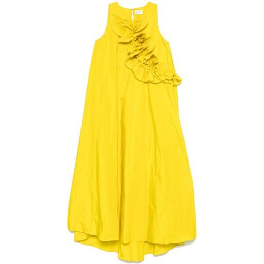 P.A.R.O.S.H. abito lungo in seta con ruches - giallo