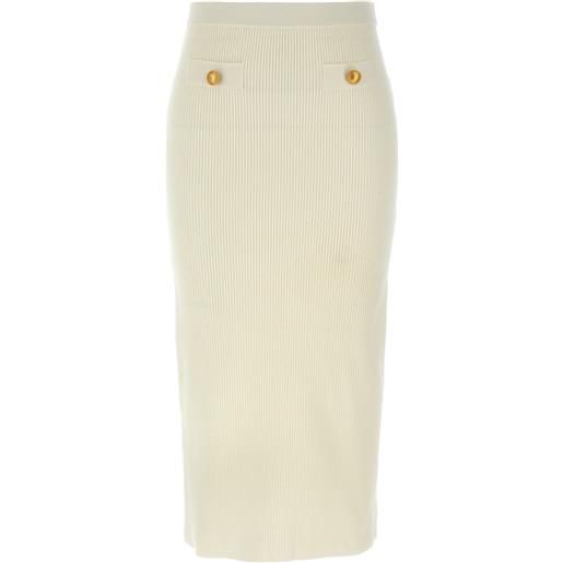 Alessandra Rich gonna midi a vita alta - bianco