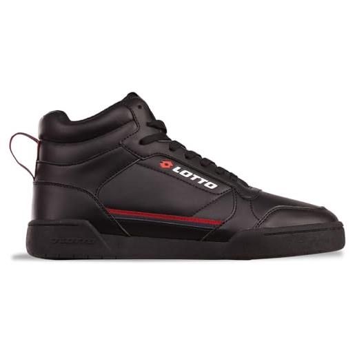 Lotto, scarpe da ginnastica unisex-adulto, nero/rosso, 38 eu